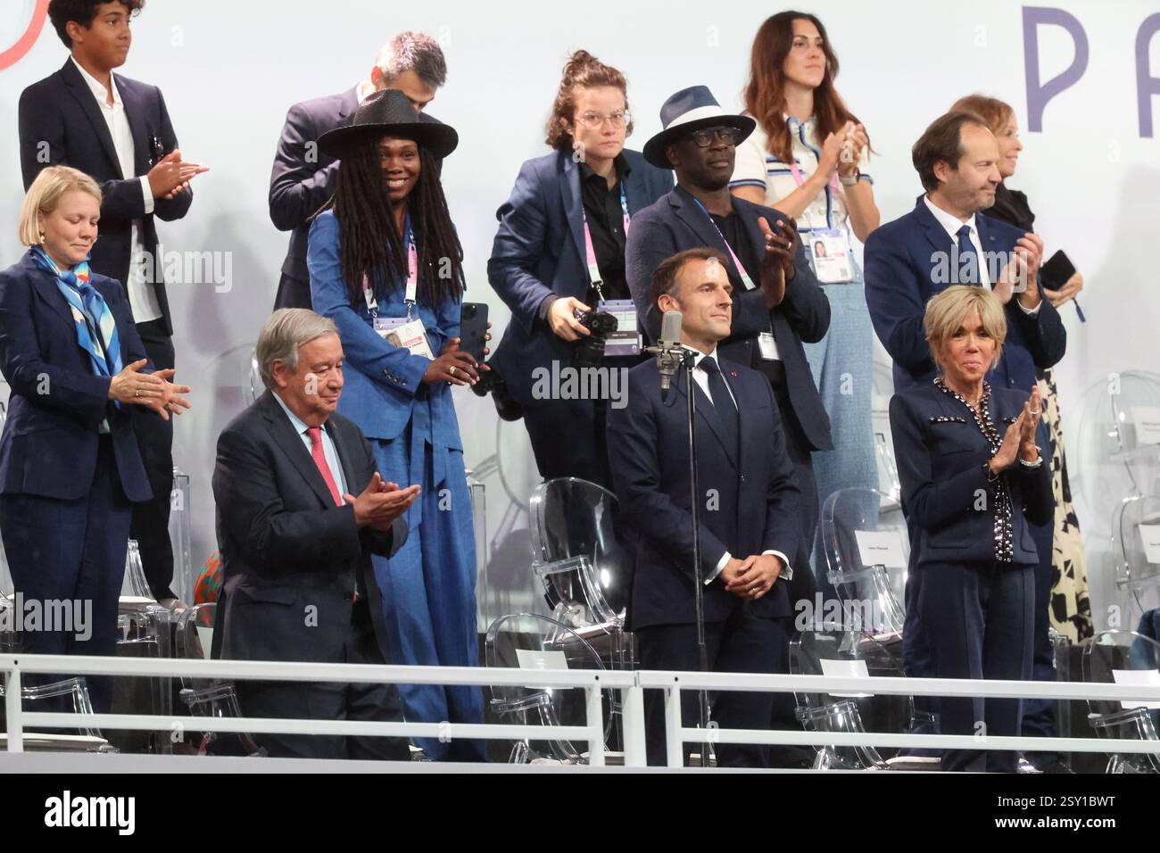 July 26th, 2024 - Paris, France: President of France Emmanuel Macron ...