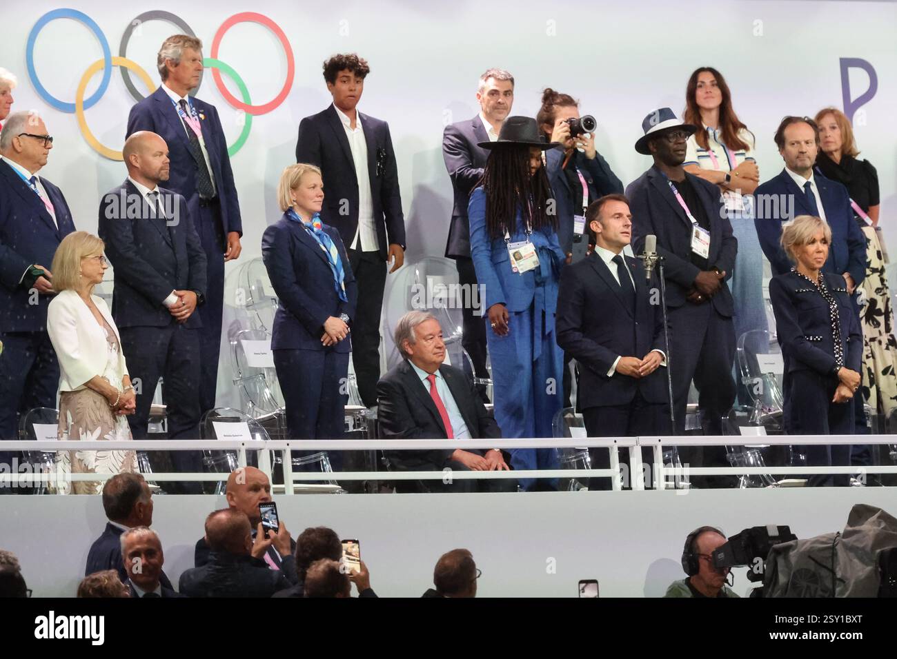 July 26th, 2024 - Paris, France: President of France Emmanuel Macron ...