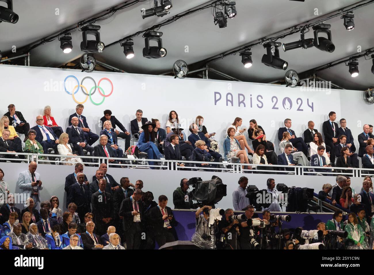 July 26th, 2024 - Paris, France: President of France Emmanuel Macron ...
