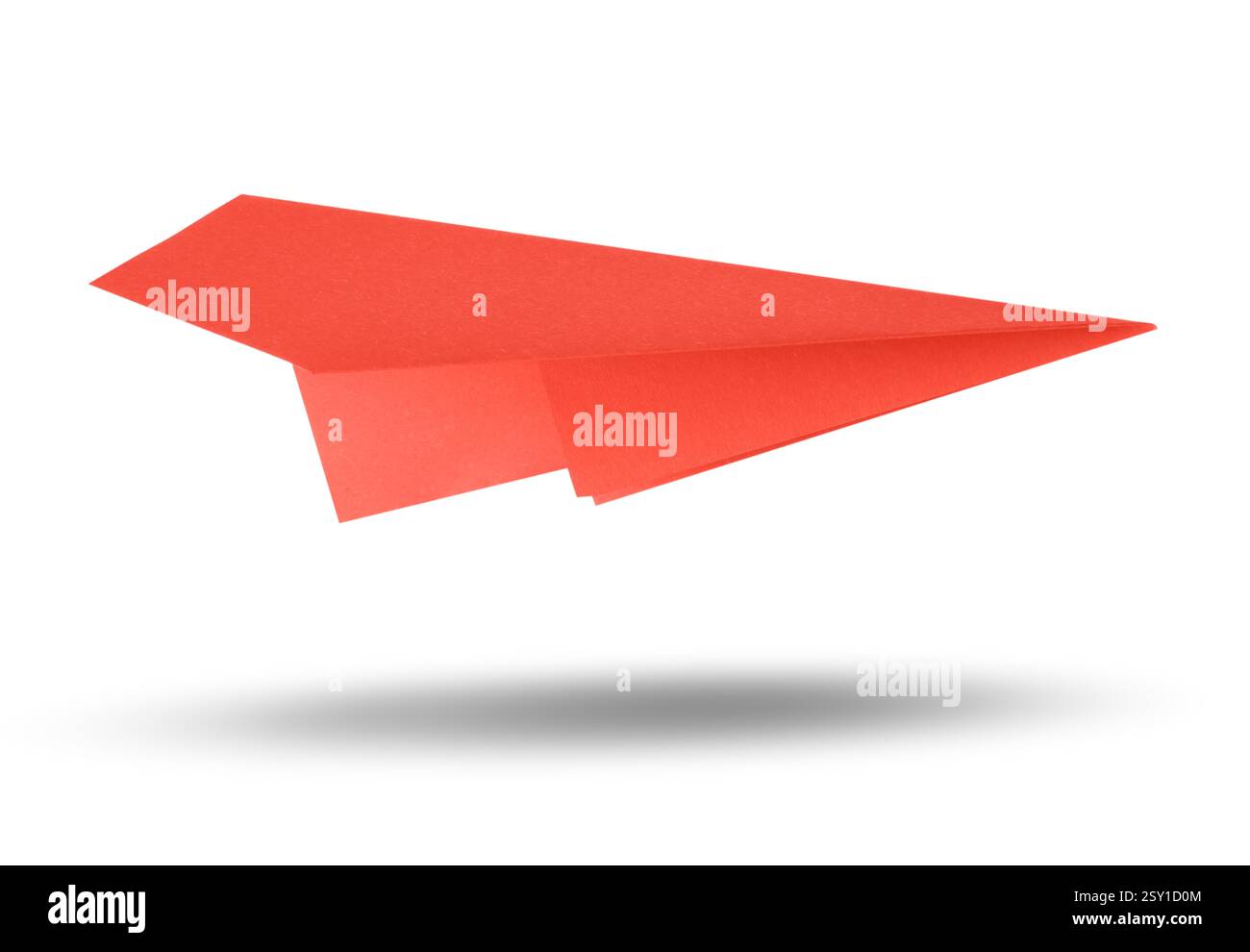Red paper plane in air on white background Stock Photo - Alamy