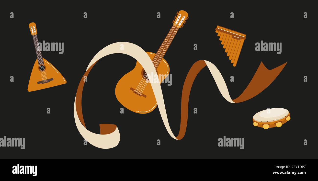Trad Instruments Background Traditional wind instruments Stock Vector Images - Alamy