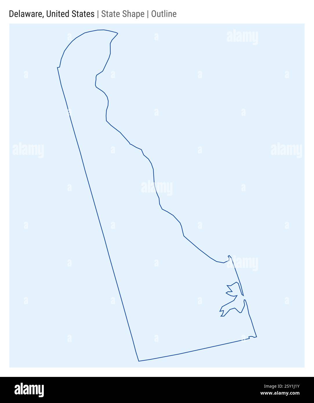 Delaware United States Simple - Delaware United States Simple Vector Map State Shape Outline Style Border Of Delaware Vector Illustration 2SY1J1Y 