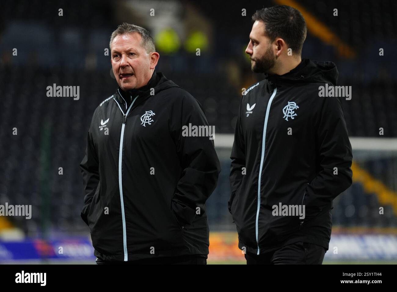 Rangers coach Billy Dodds (left) ahead of the William Hill Premiership ...