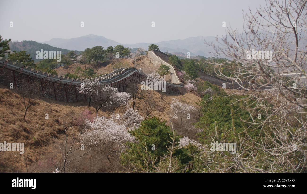 Miniature Great Wall at Chengde Mountain Resort Stock Photo