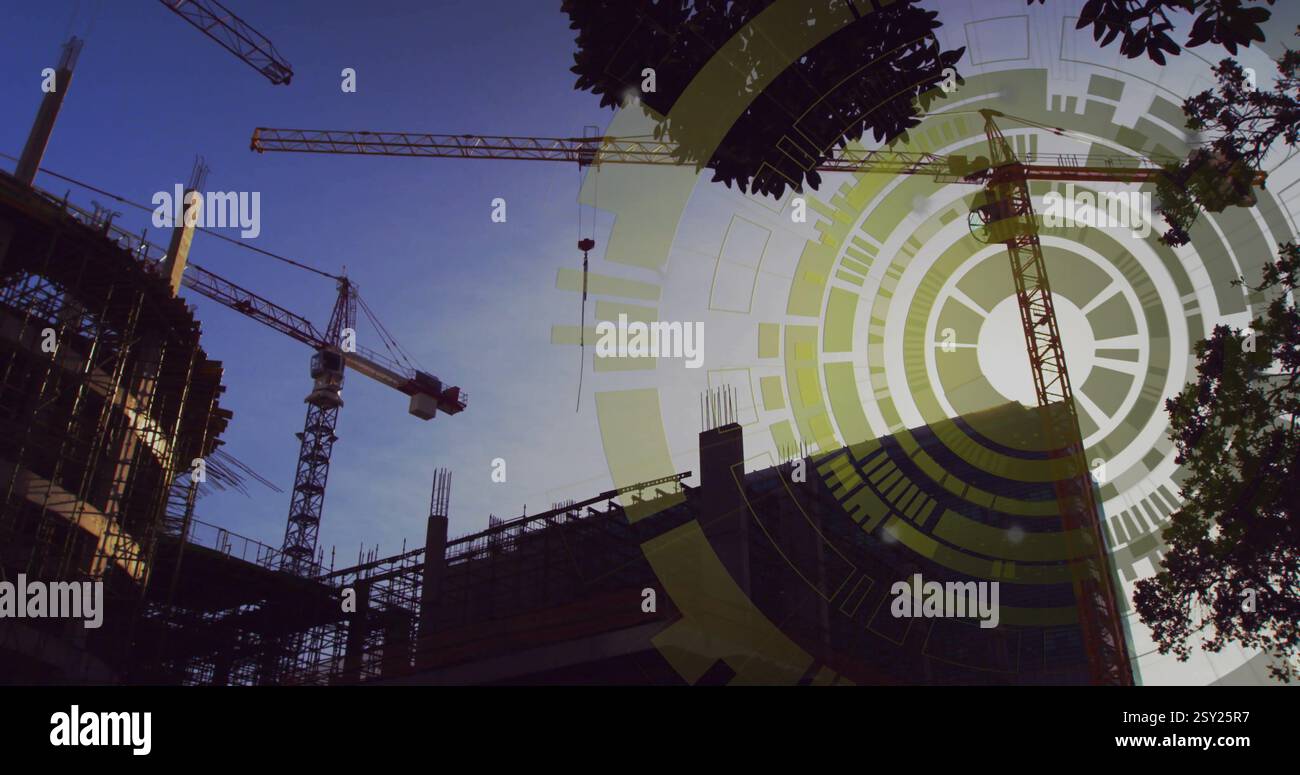 Image of scope scanning over building site Stock Photo - Alamy