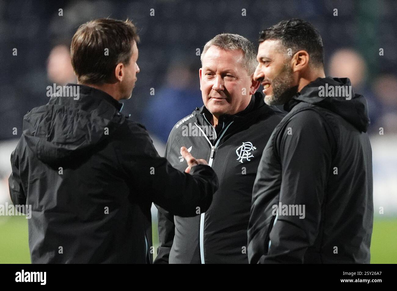 Rangers coach Billy Dodds (centre), coach Neil McCann (left) and coach ...