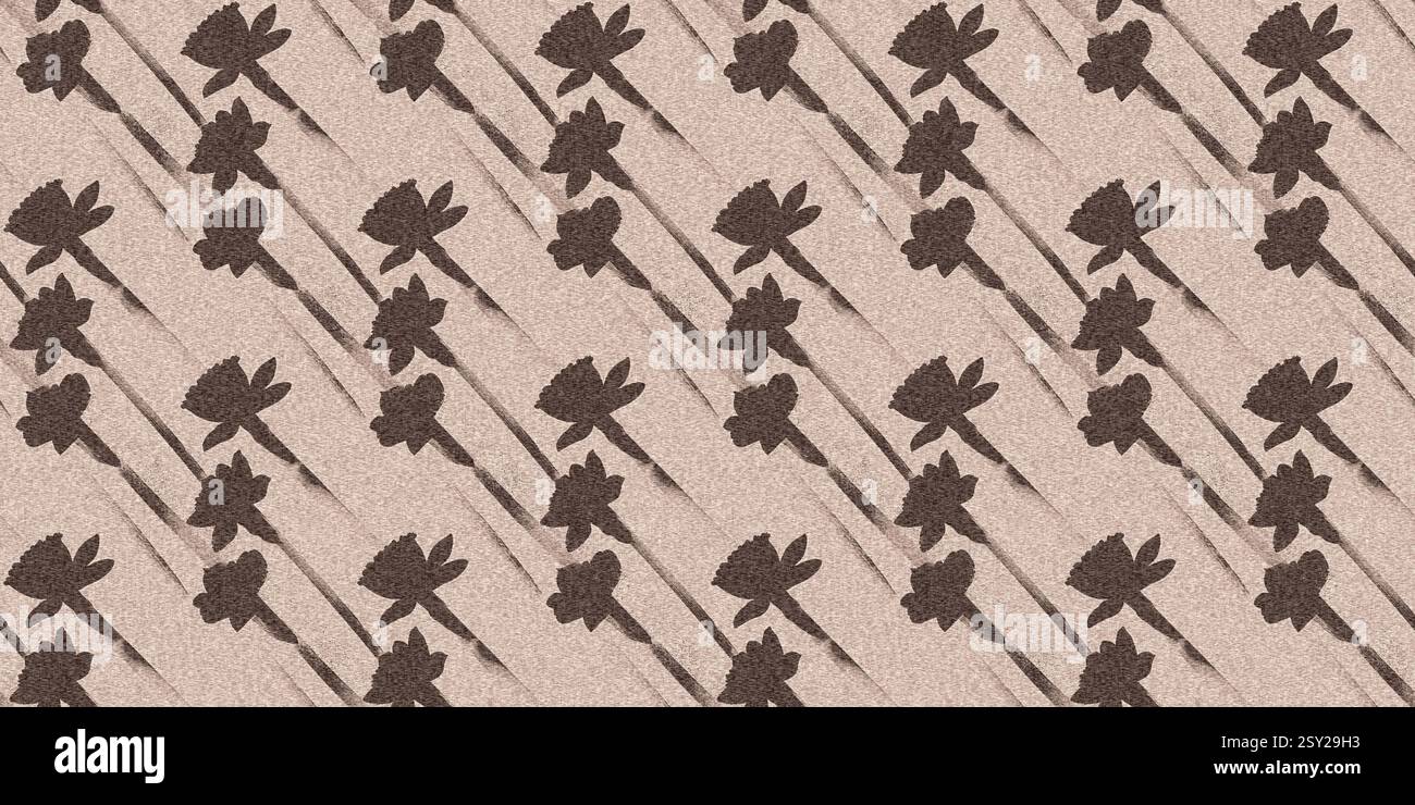 Mocha brown linen floral patterns seamless patterns border design ...