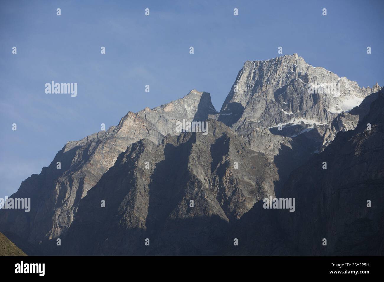Mountain ranges at Mana village Tibetan border India Asia Stock Photo