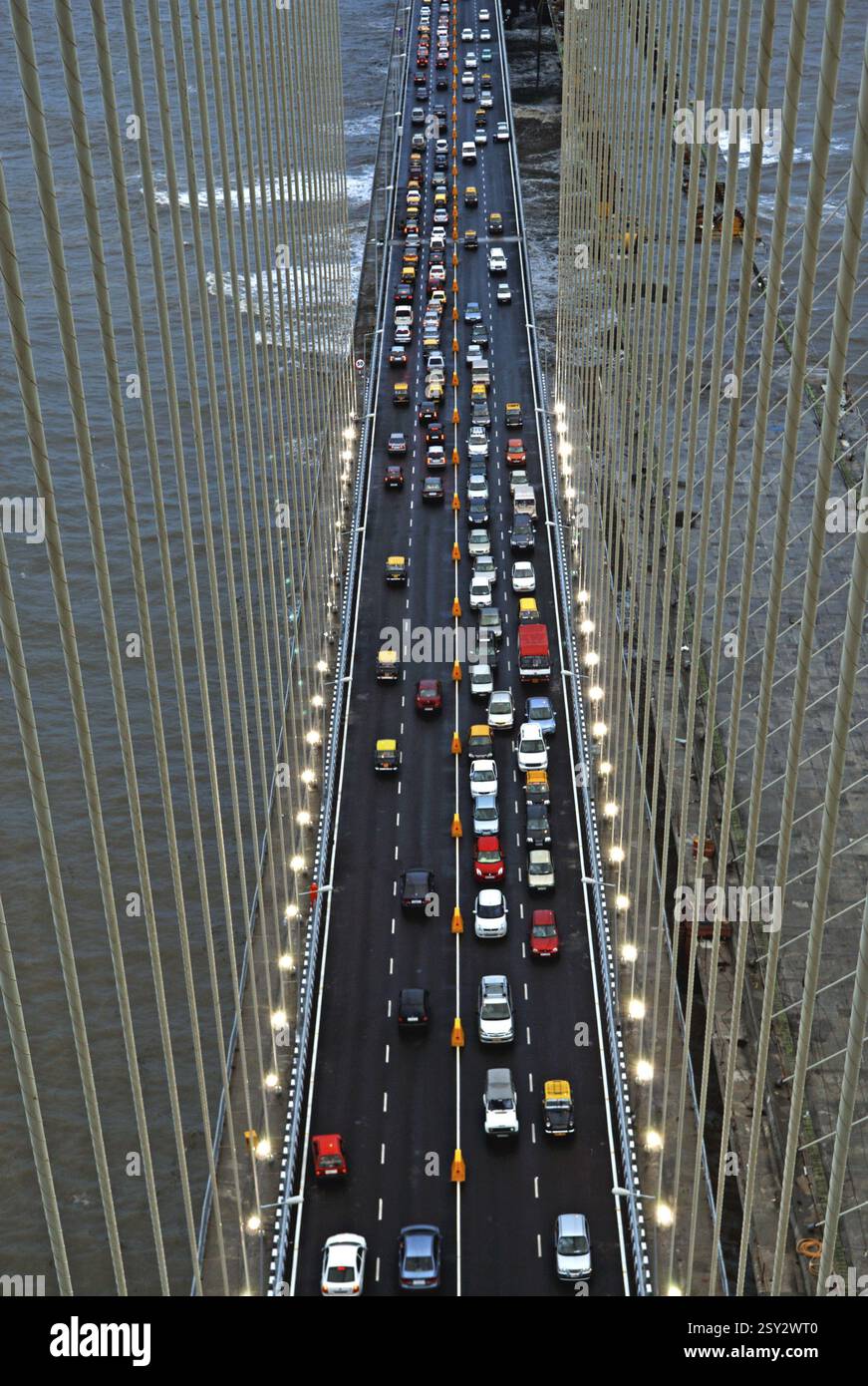 Traffic on bandra worli rajiv gandhi sea link, Bombay Mumbai, Maharashtra, India, Asia Stock Photo