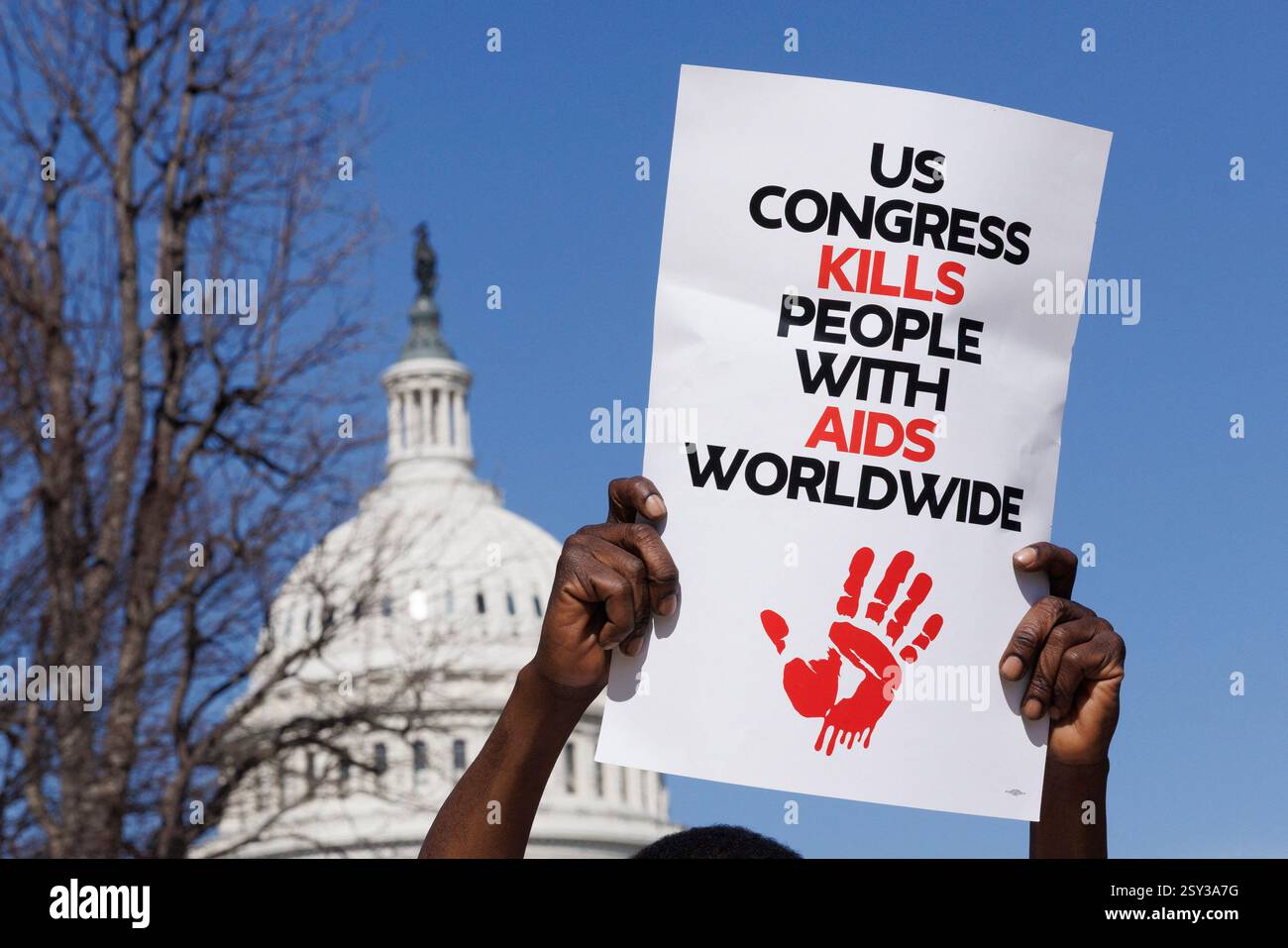 Washington, United States. 26th Feb, 2025. Protesters rally in support ...