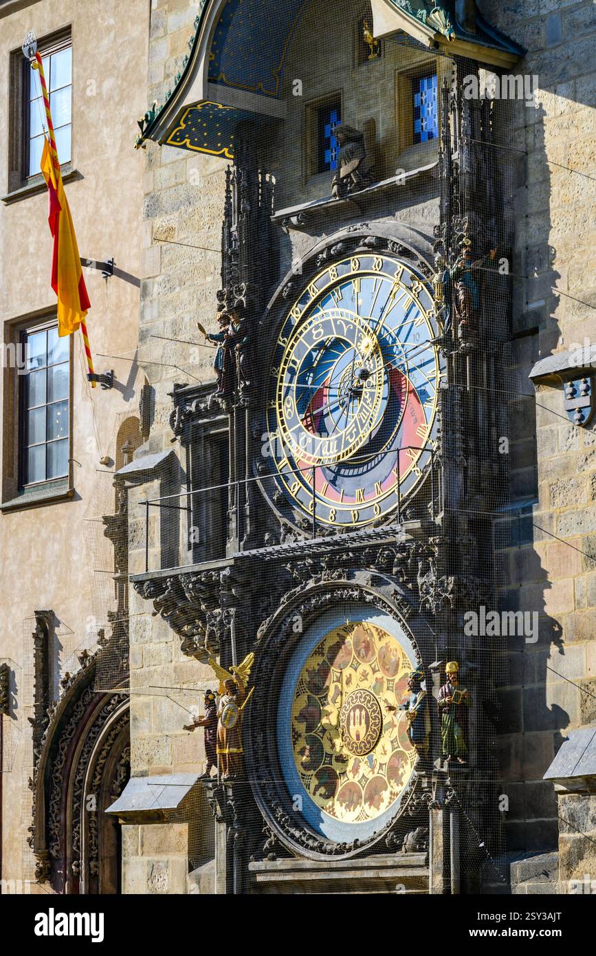 Detail of the Prague Astronomical Clock, attached to the Old Town Hall ...