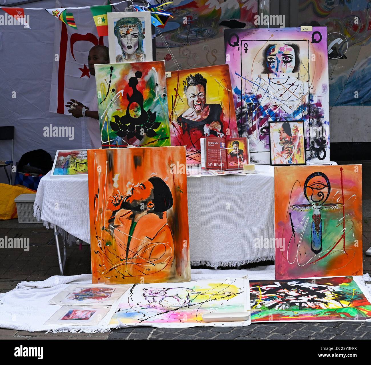 Art work on display at Southend High Street, City of Southend, England ...