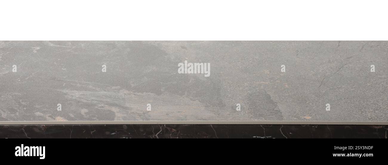 Grey marble table isolated on white. Space for design Stock Photo
