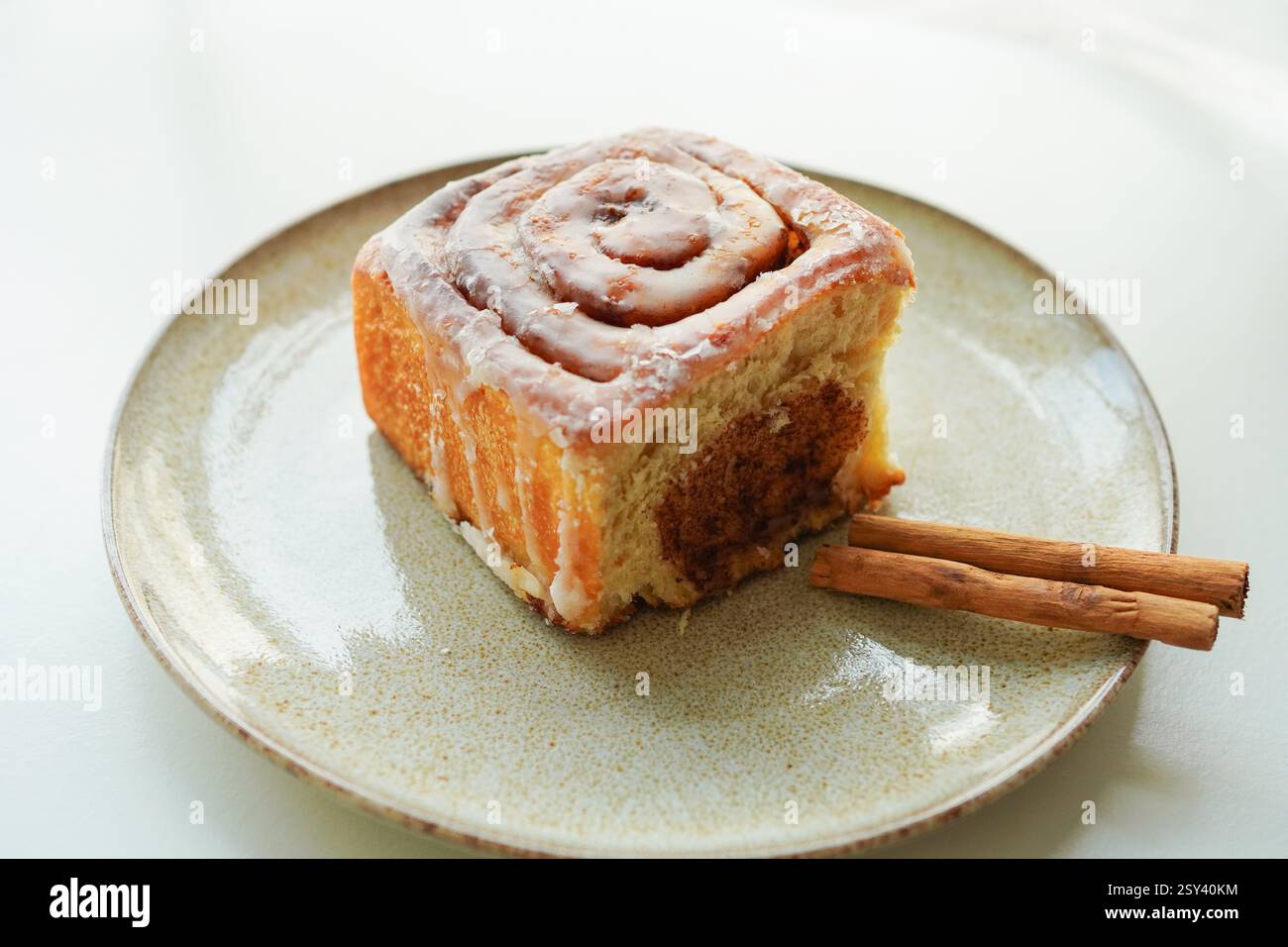 Cinnamon rolls on white background Stock Photo