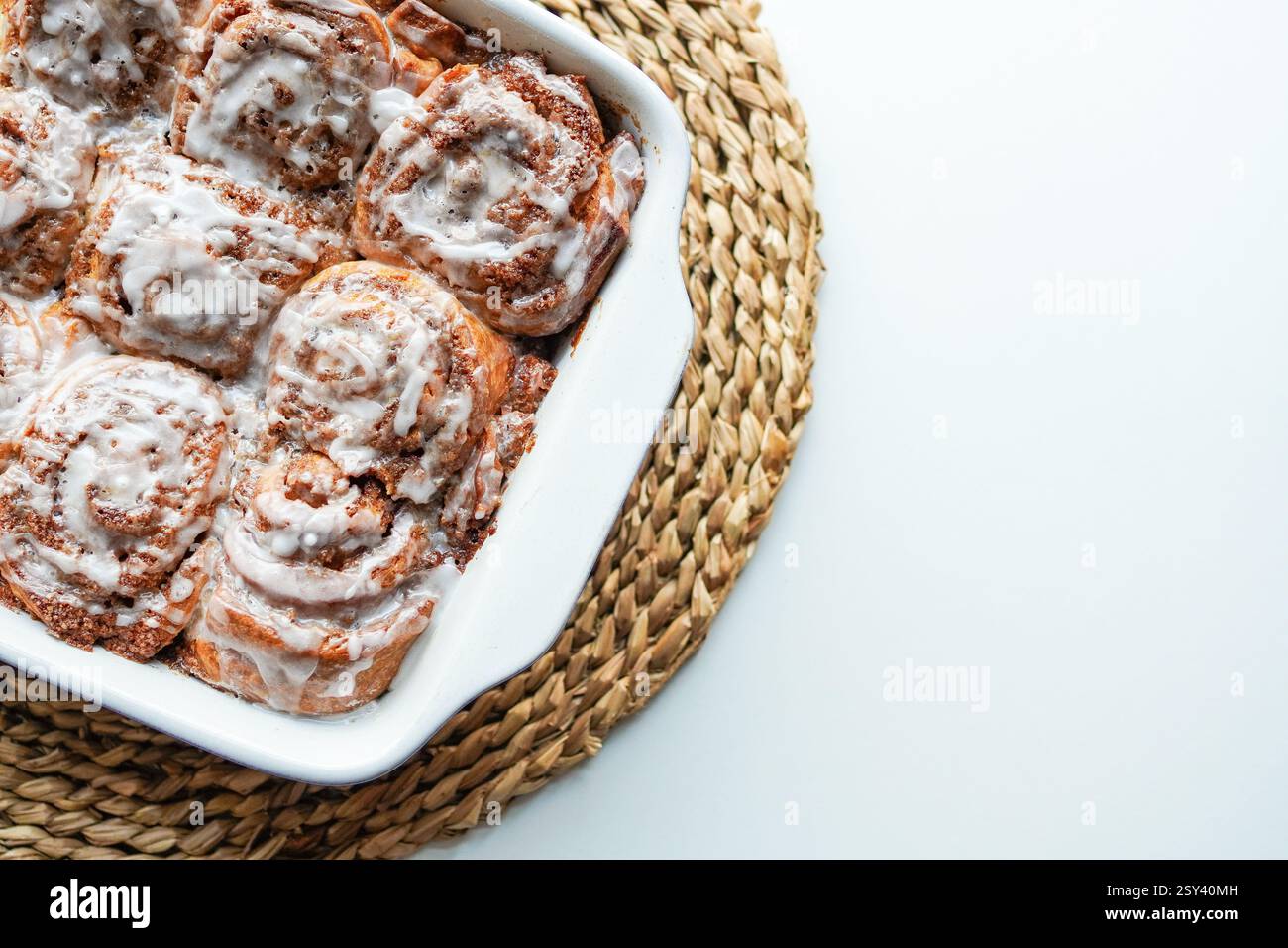 Freshly baked homemade cinnamon rolls Stock Photo
