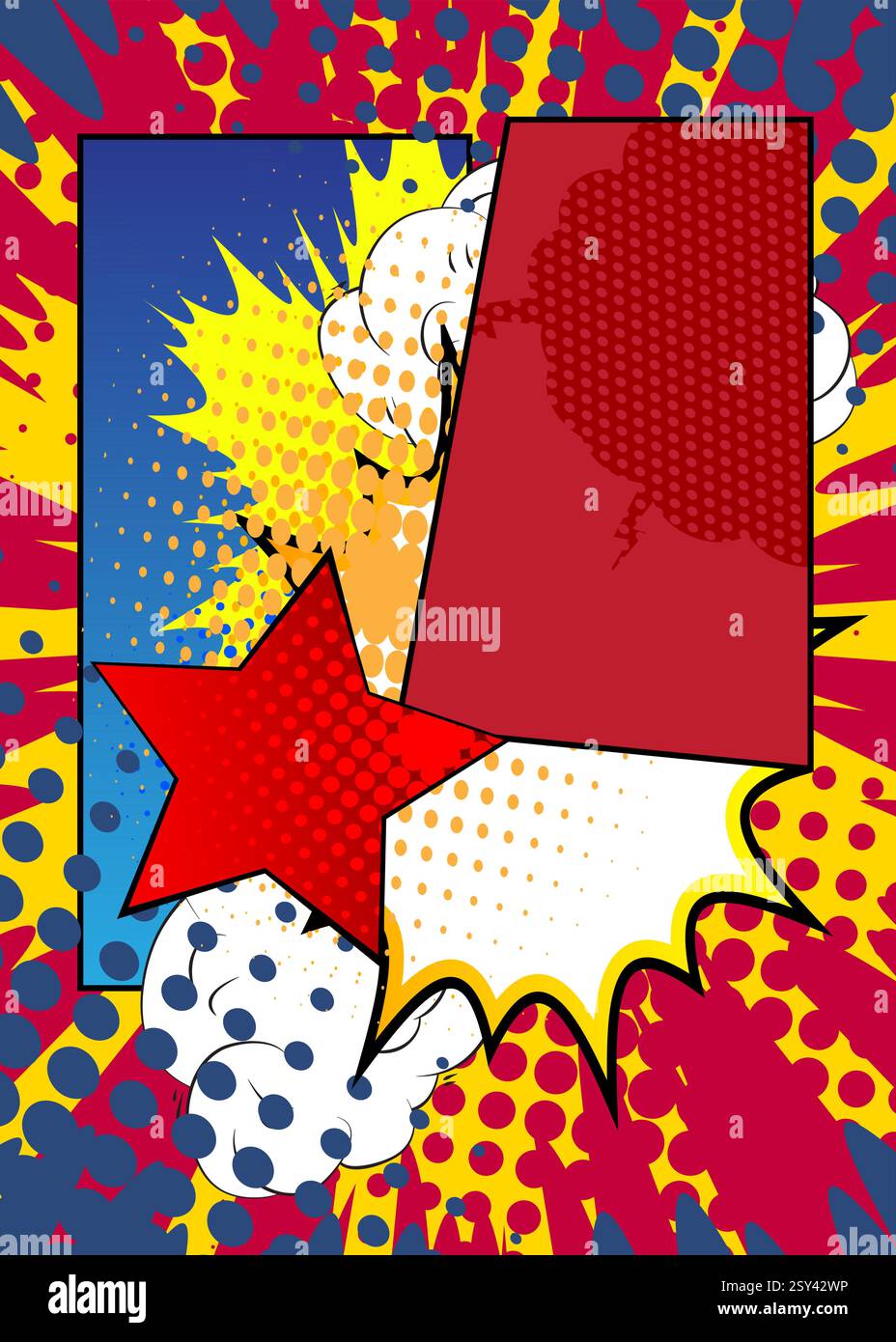 Cartoon background, comic book backdrop. Retro vector comics pop art ...