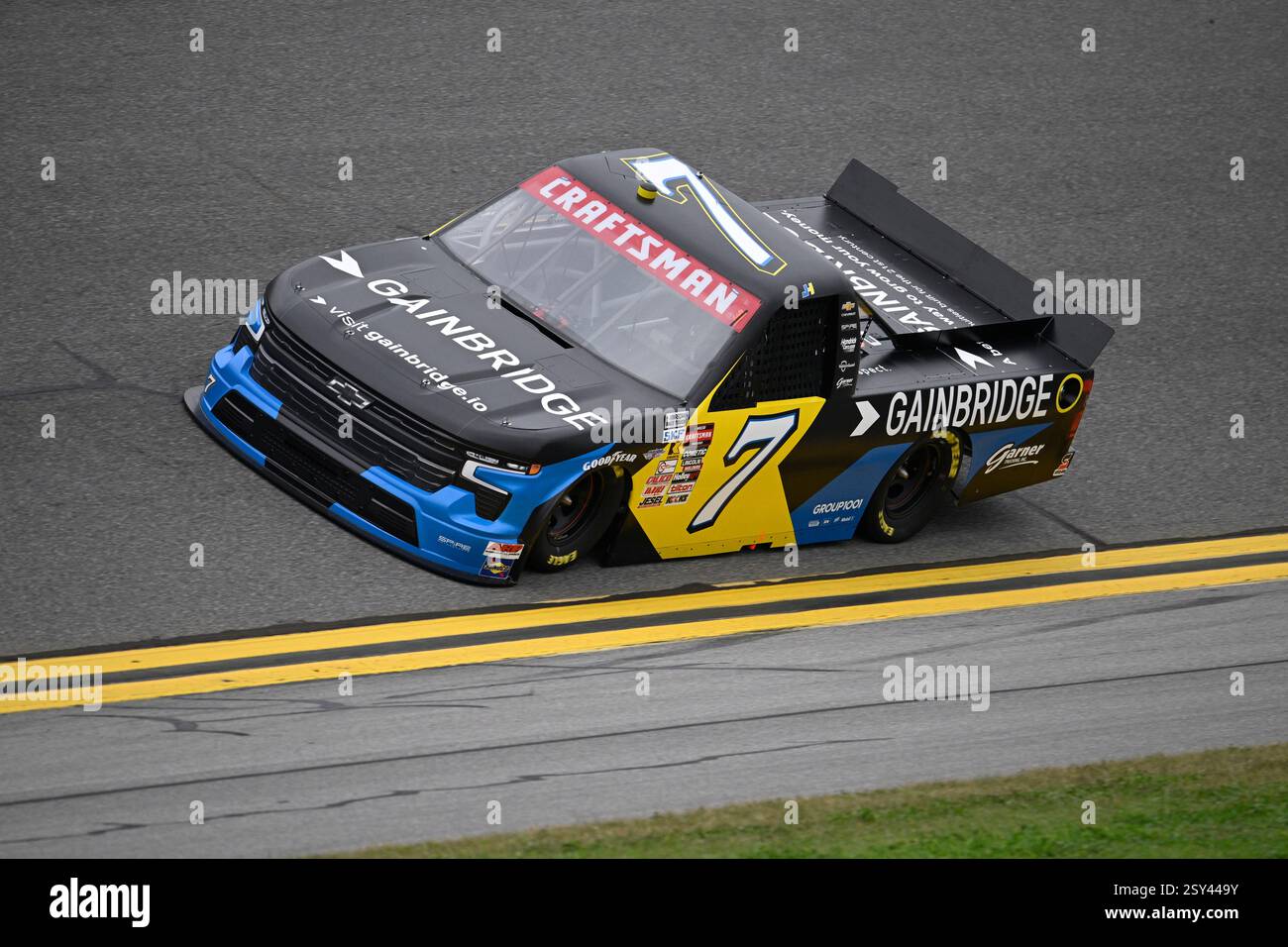 Justin Haley (7) during qualifying for a NASCAR truck series auto race ...