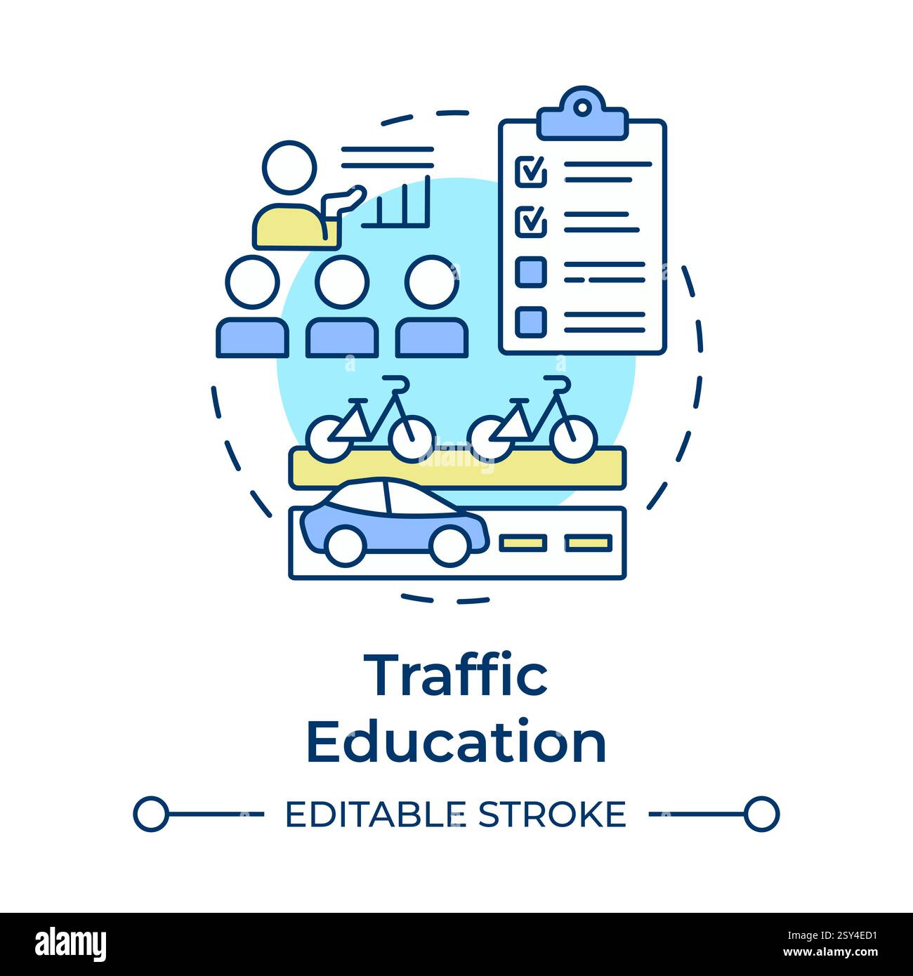 Traffic education multi color concept icon Stock Vector
