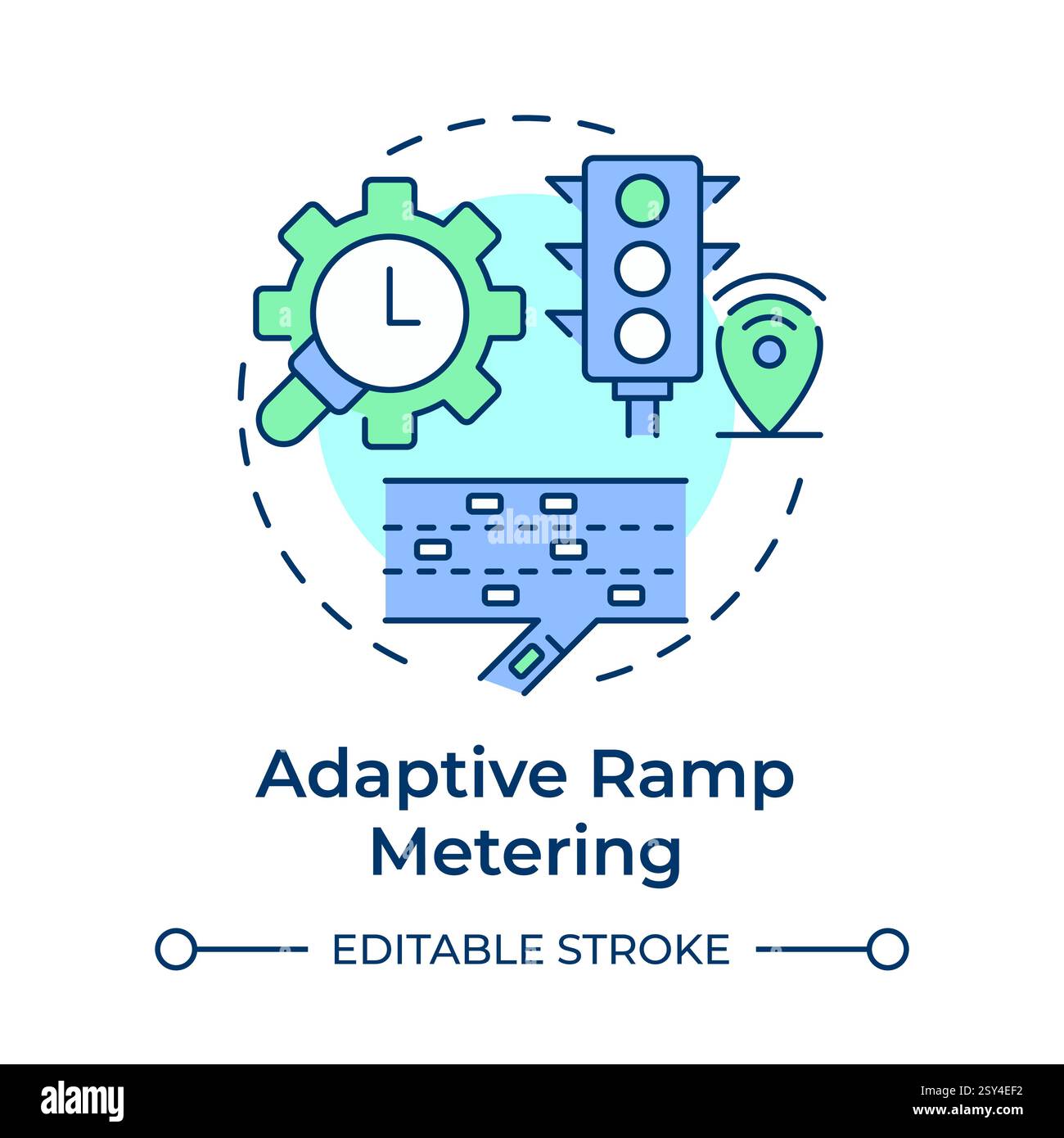 Adaptive ramp metering multi color concept icon Stock Vector