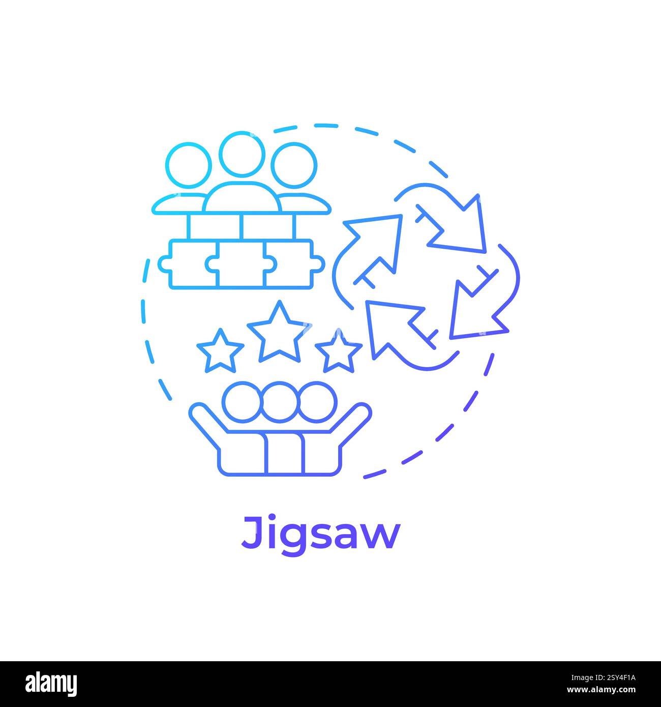 Jigsaw blue gradient concept icon Stock Vector
