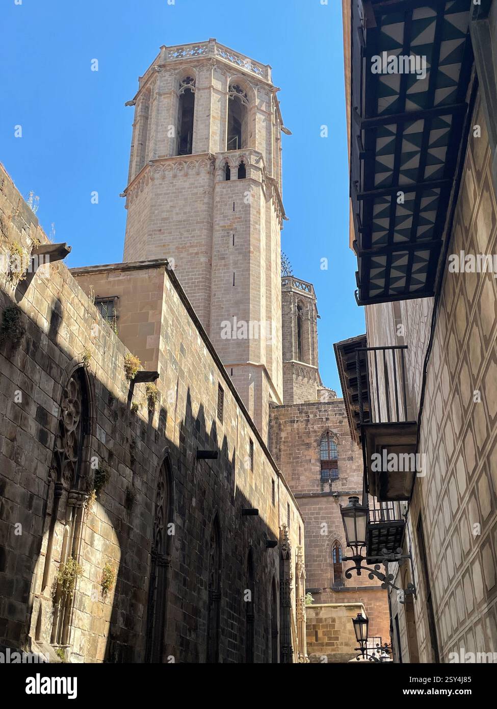 Sunny streets of Barcelona - Smartphone Captured Stock Image