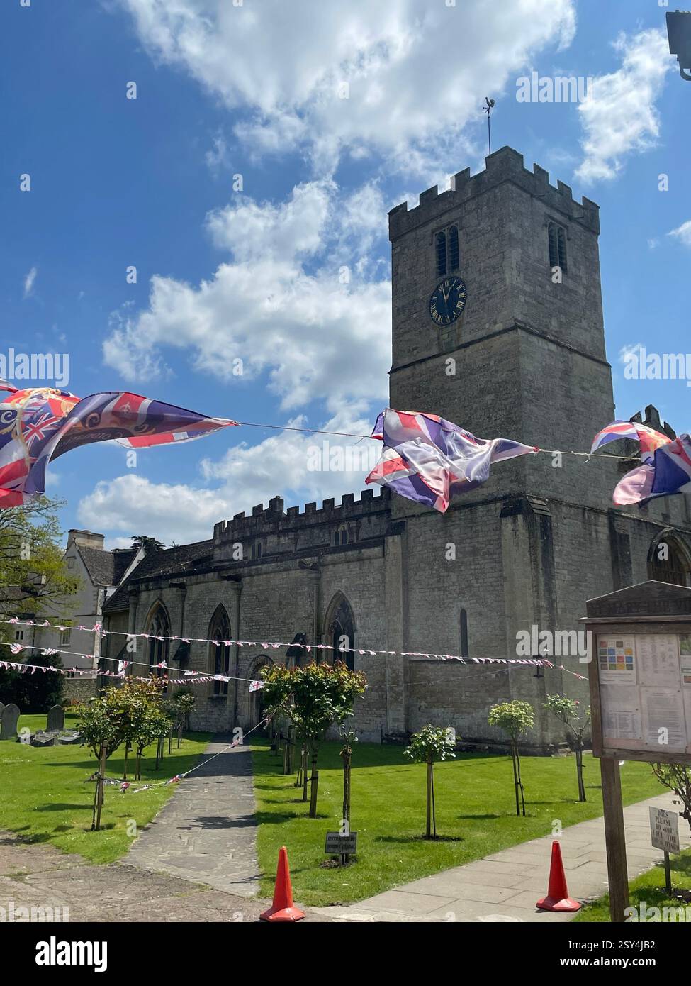 English Church at summer Fete - Smartphone Captured Stock Image