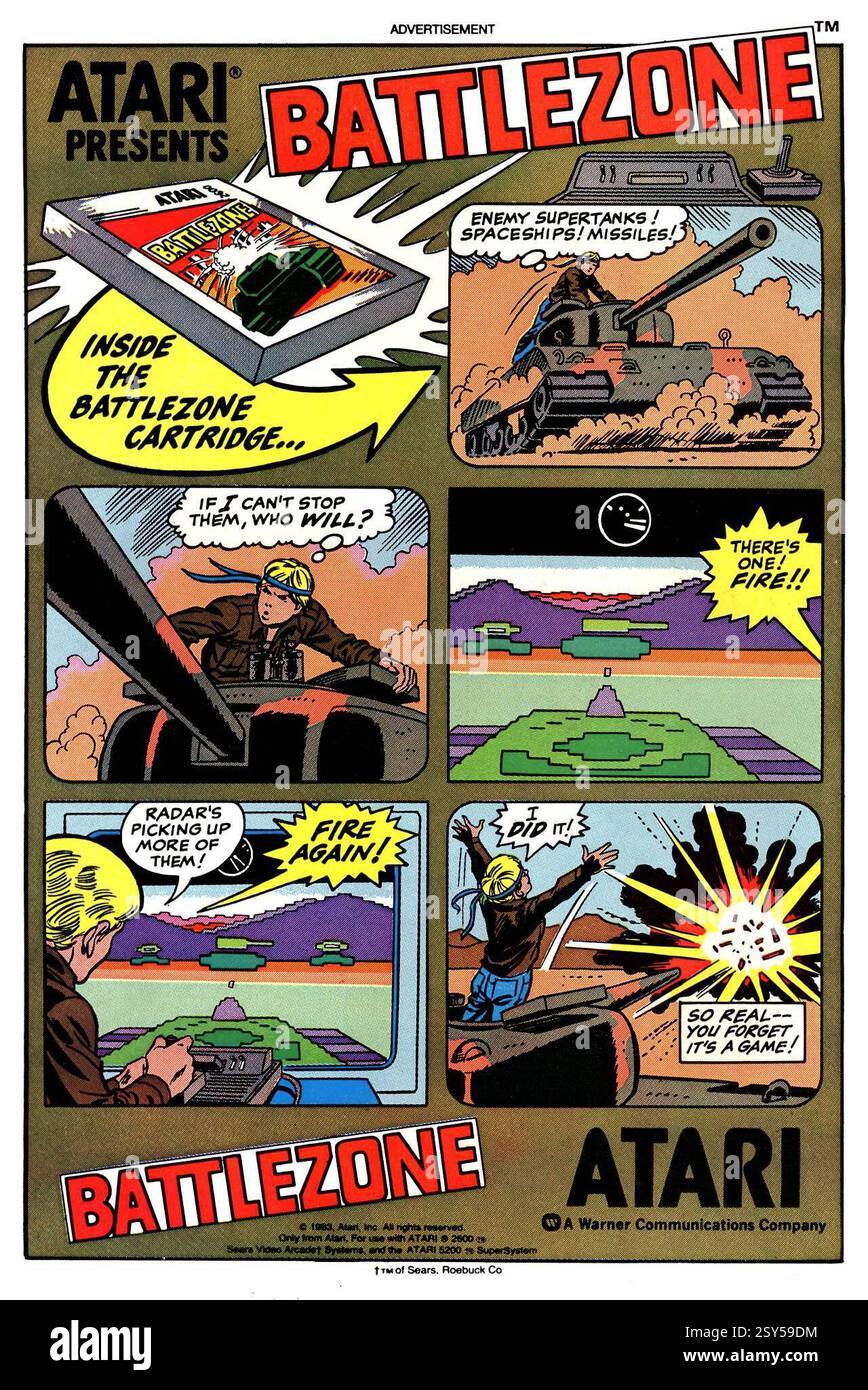 Battlezone Battle Zone Atari 1980 vintage arcade videogame