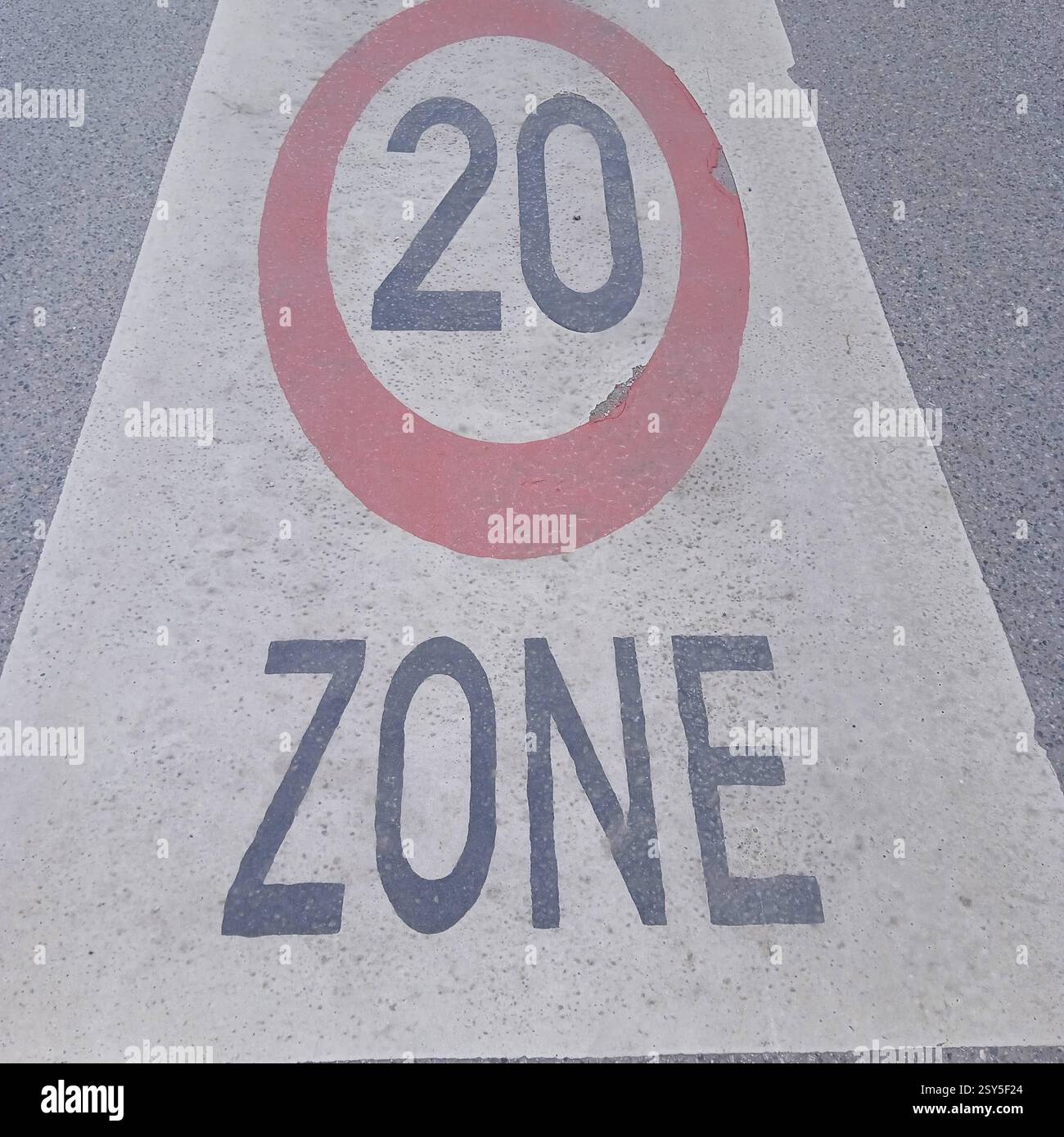 20 kilomters per hour speed limit traffic sign on the road 20 kilomters ...