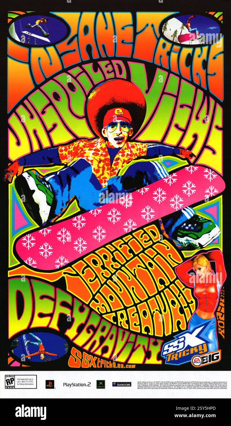 2001 ad for SSX Tricky by Electronic Arts EA Stock Photo