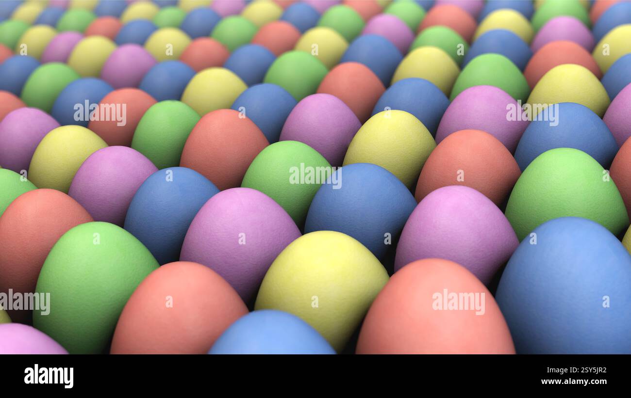 Many colorful Easter eggs Stock Photo