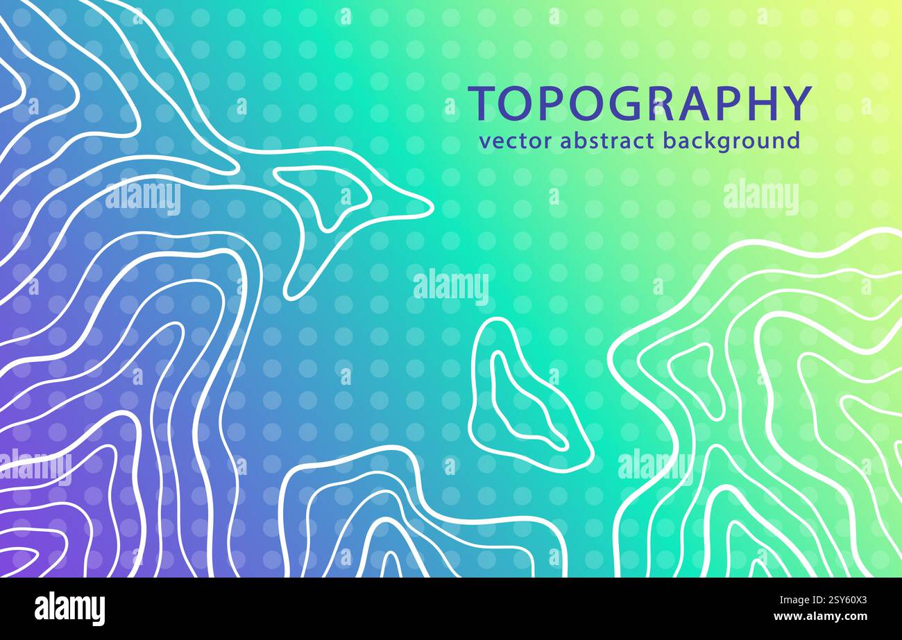 Futuristic neon abstract topography background Stock Vector