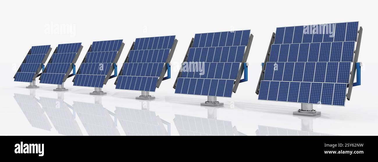 Solar panels against a white background Stock Photo
