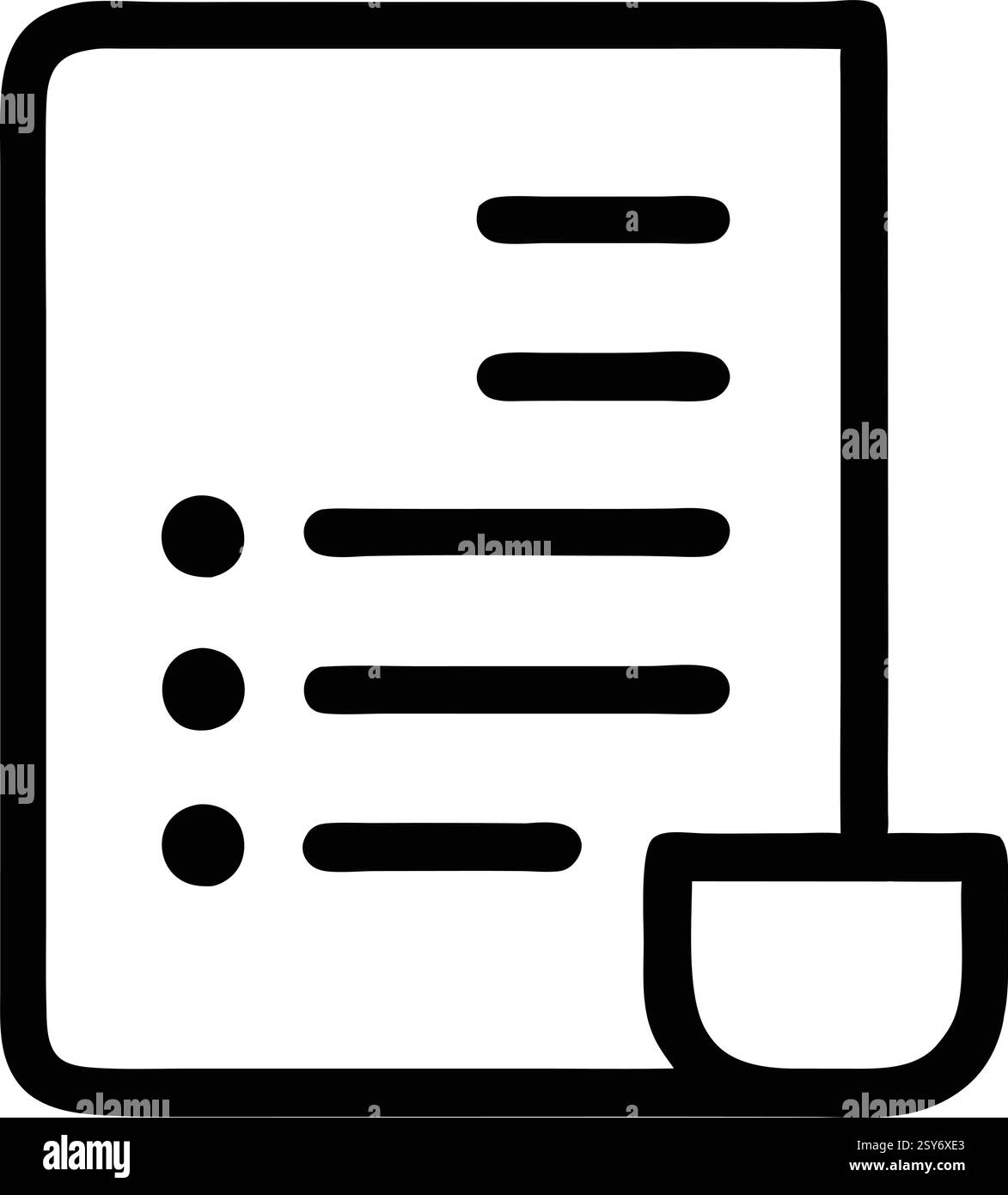 scroll-icon-with-document-symbol-outline-drawing-stock-vector-image