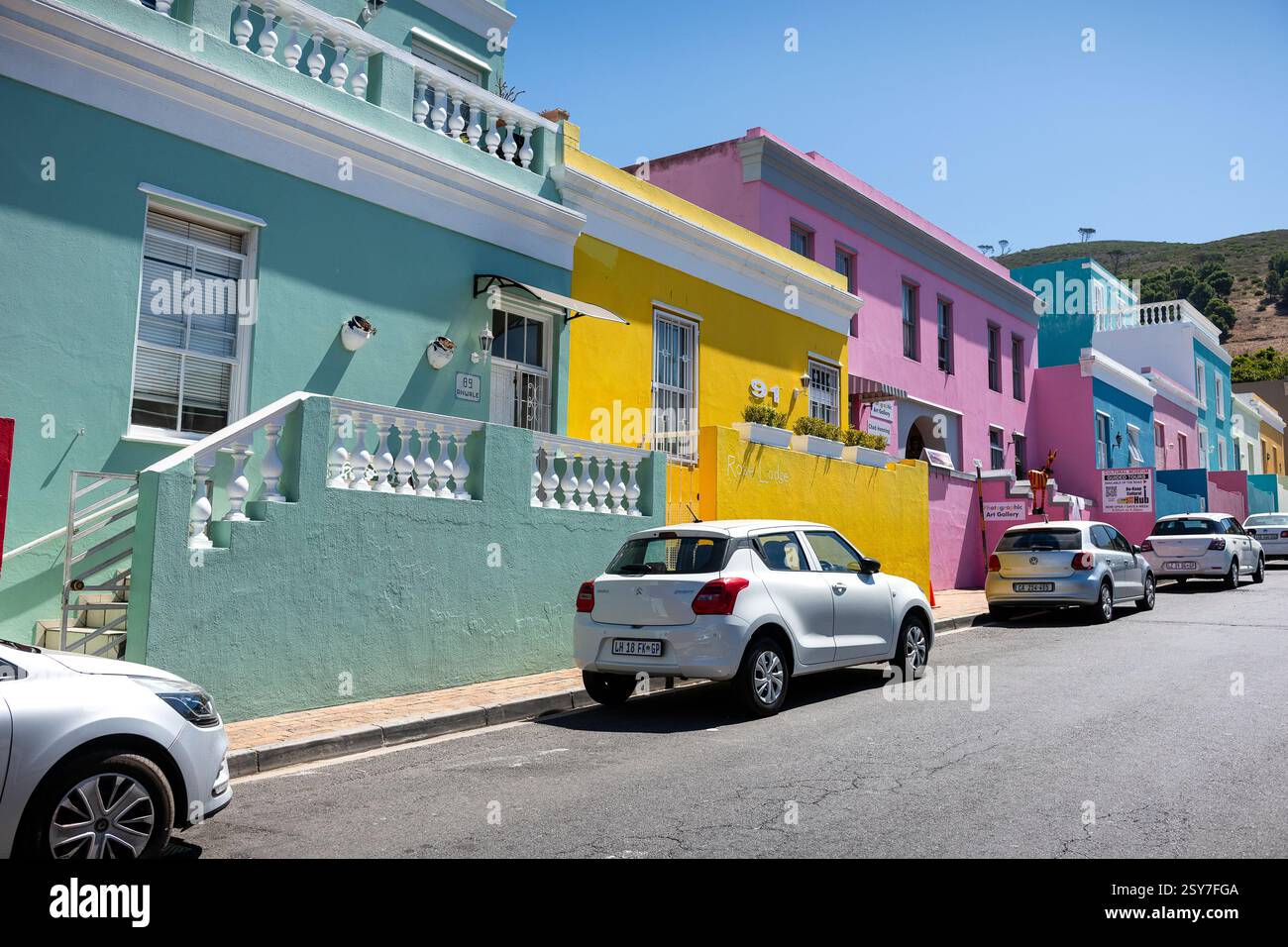 Colourful streets of Bo Kaap Cape Town SA Stock Photo