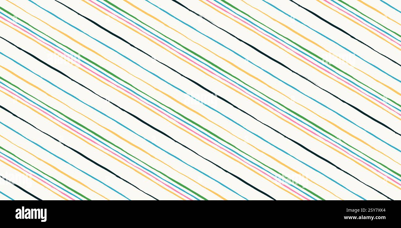 Stripped diagonal vector pattern. Hand drawn line paint brush background. Stock Vector