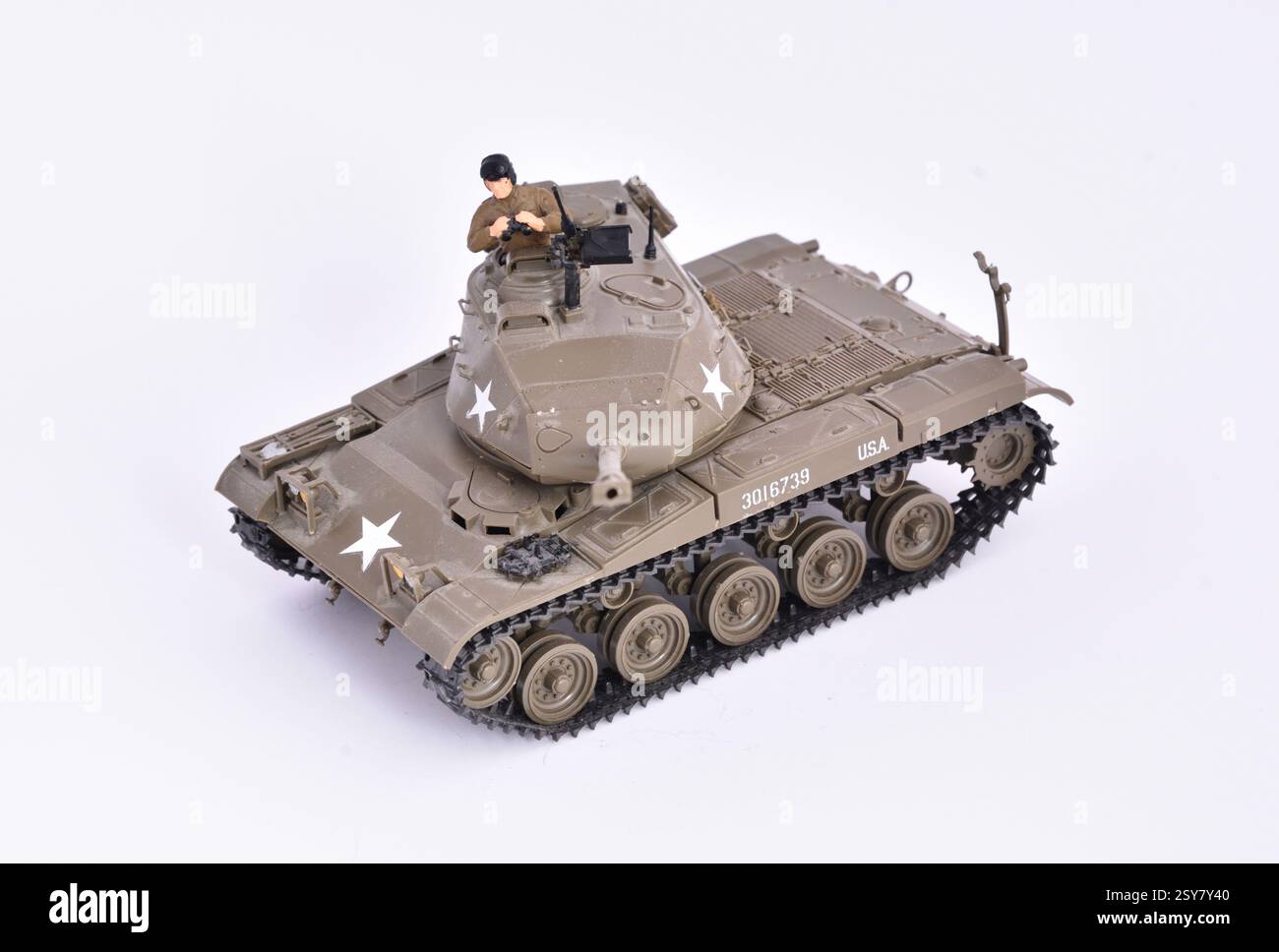 Plastic toy, completed and painted model for gluing. American tank from ...