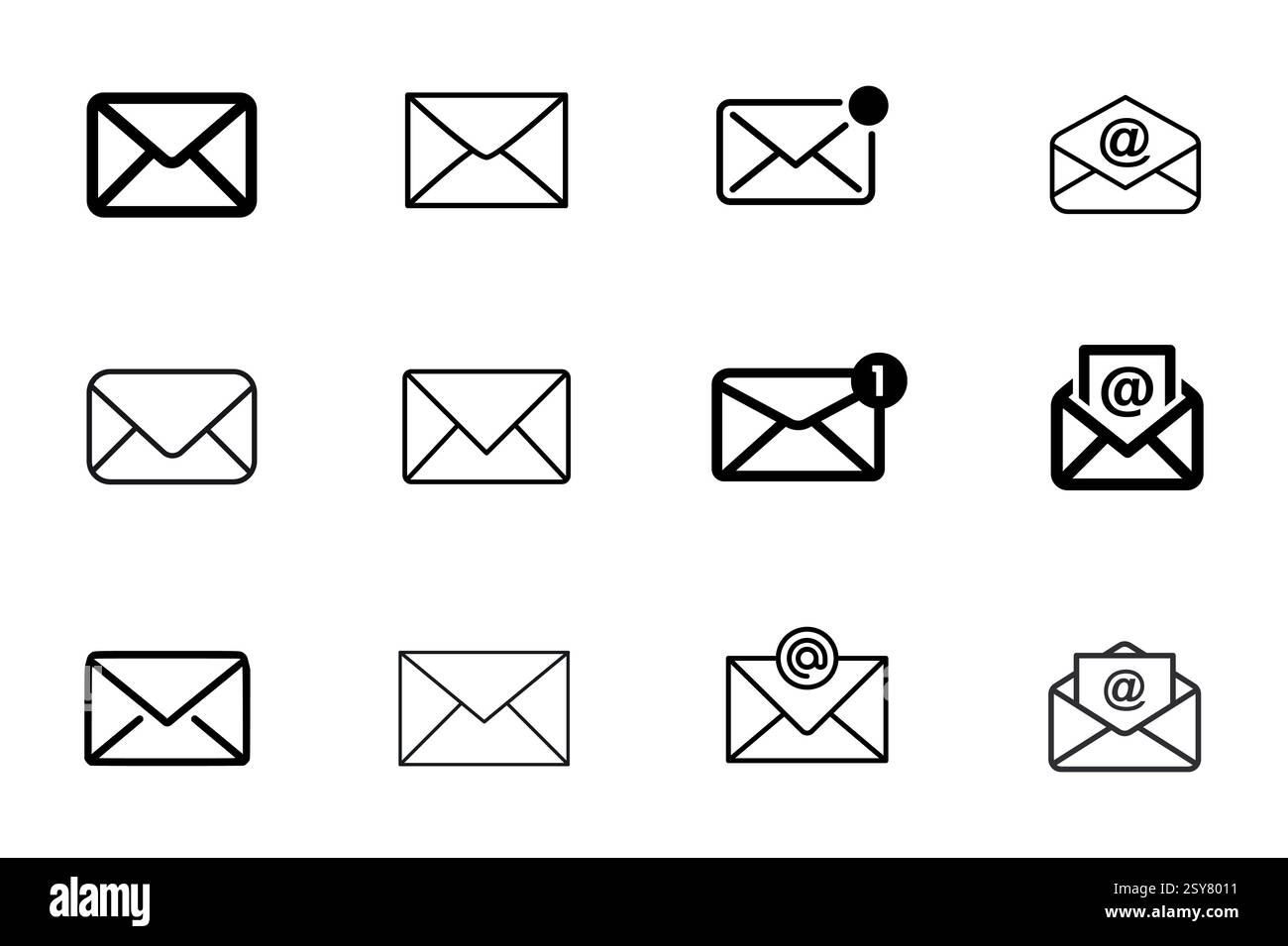 Email or Massage icon set isolated Vector illustration Stock Vector
