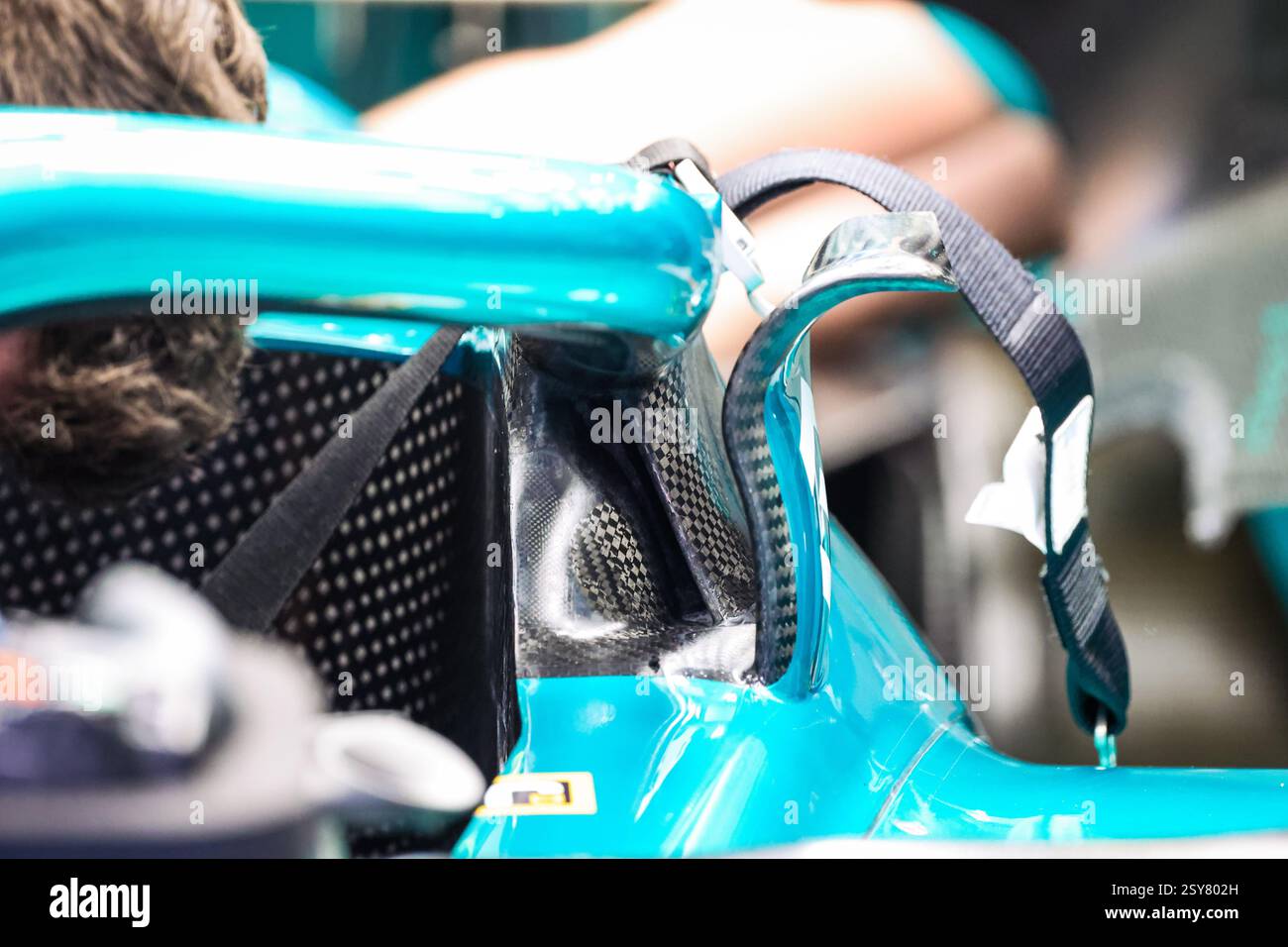 Aston Martin F1 Team AMR25, mechanical detail of inlet near the halo ...