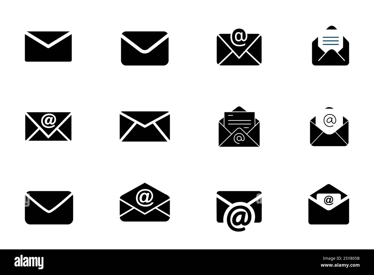 Email or Massage icon set isolated Vector illustration Stock Vector