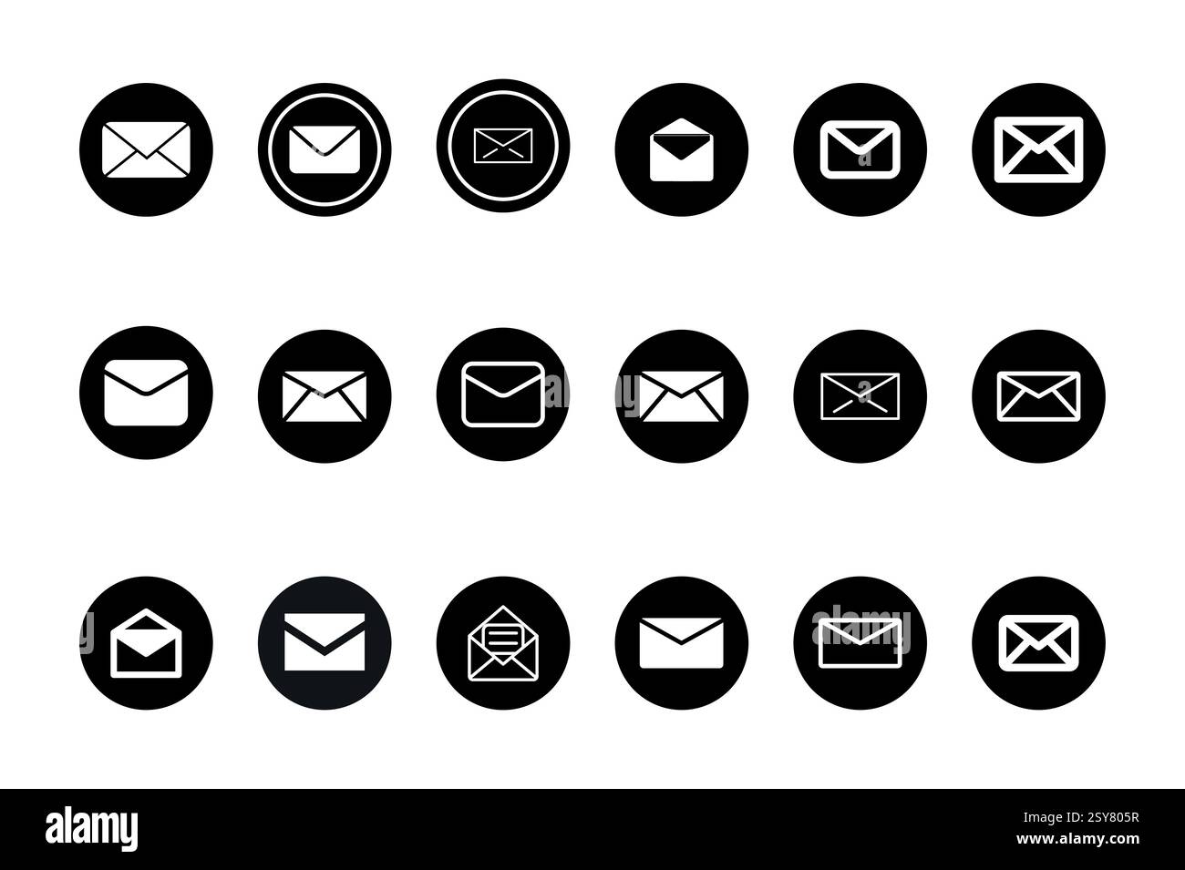 Email or Massage icon set isolated Vector illustration Stock Vector