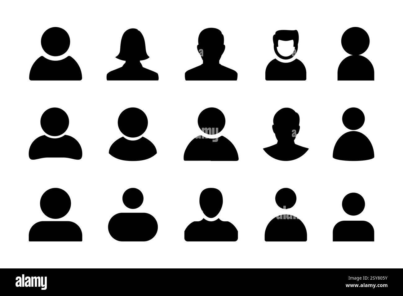User icon set isolated Vector illustration black and white Stock Vector ...