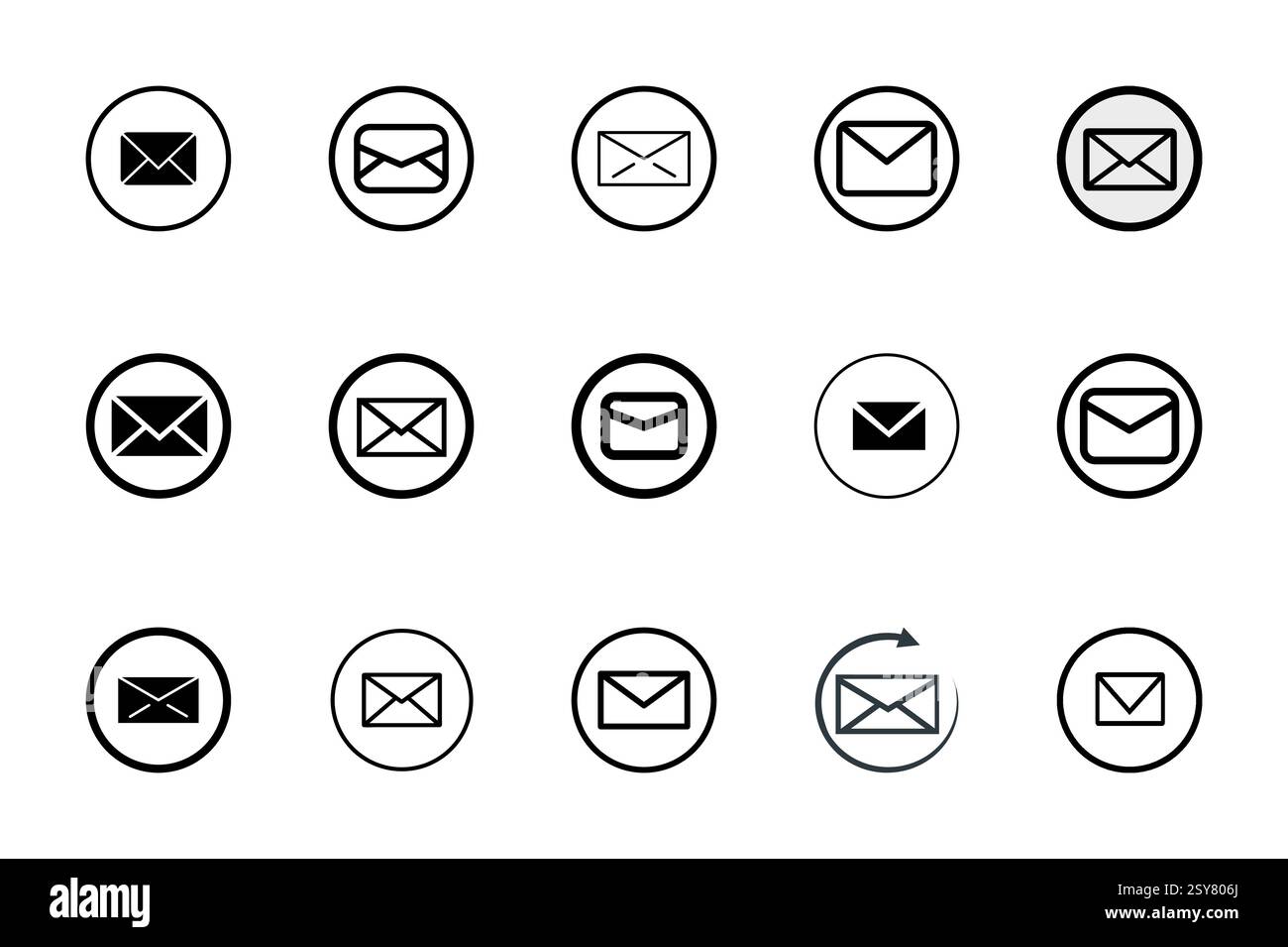 Email or Massage icon set isolated Vector illustration Stock Vector