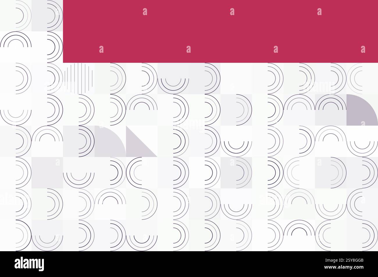 Modern Abstract Design with Circular Patterns and Bold Red Accents on a Light Background Stock Vector