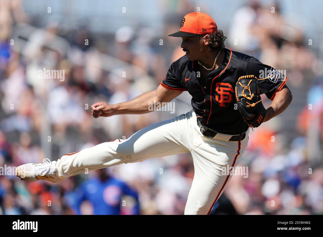 San Francisco Giants starting pitcher Jordan Hicks throws against the