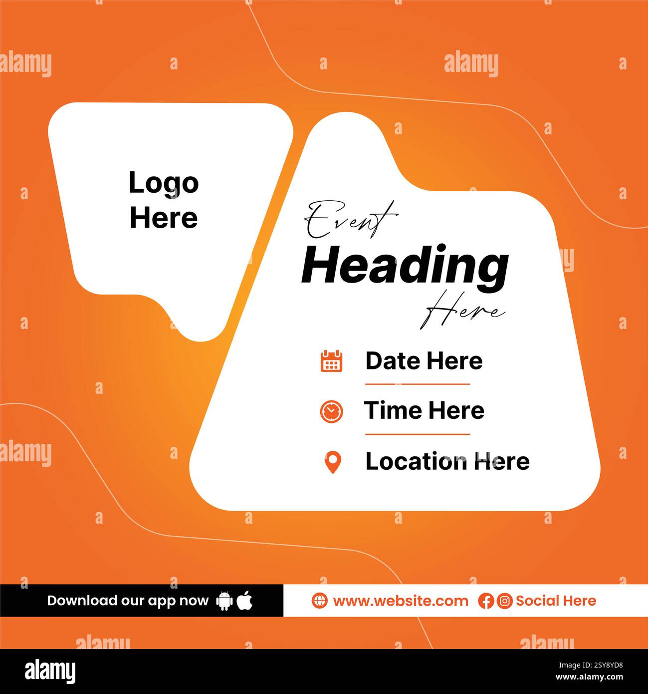 Modern and Simple Event Post Design - Party Post Design Template Stock Vector