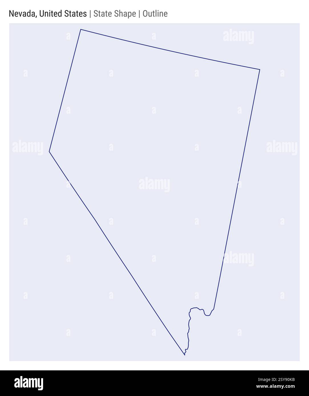 Nevada United States Simple vector - Nevada United States Simple Vector Map State Shape Outline Style Border Of Nevada Vector Illustration 2SY90KB 