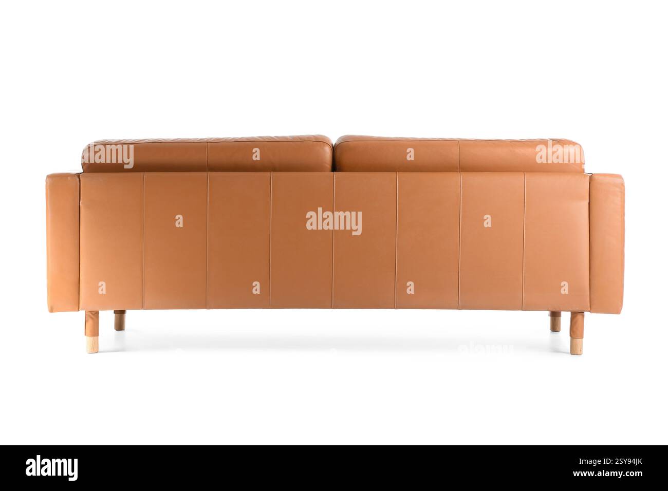 Comfortable sofa isolated on white background. Back view Stock Photo
