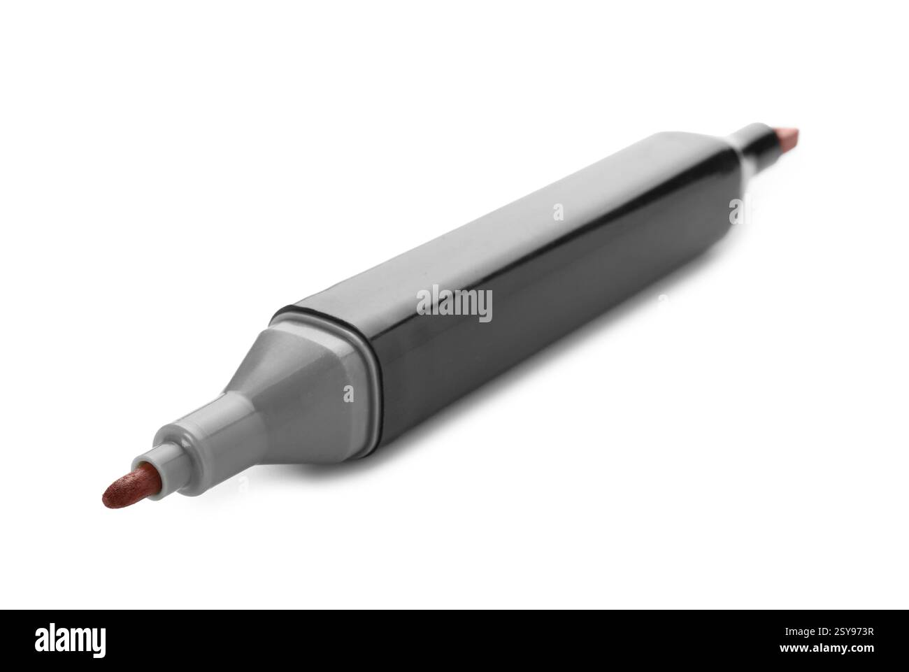 One double sided marker isolated on white Stock Photo