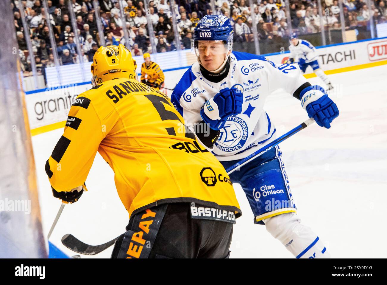 Axel Rindell 250227 Leksands Axel Rindell under ishockeymatchen i SHL mellan Leksand ...
