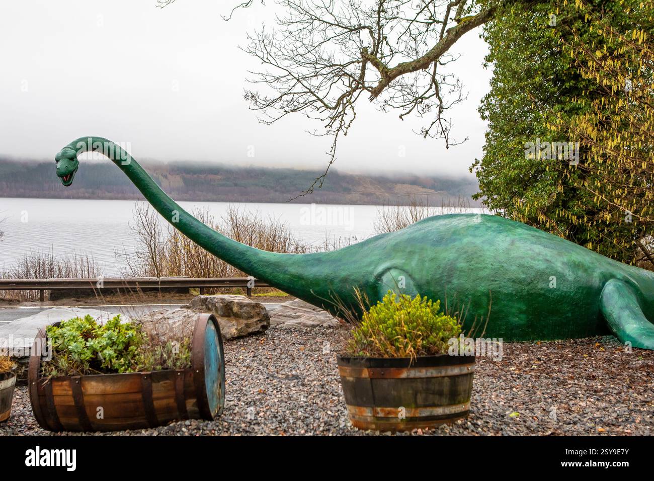 Loch Ness Scotland February 16th 2023 Statue Of The Loch Ness 